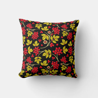  Nahtlose Muster von Blume und Beeren. Russisch  Kissen