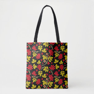 Nahtlose Muster von Blume und Beeren. Russisch Tasche