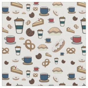 Nahtlose Muster von Kaffee, T-Shirt, Konditorei, S Stoff