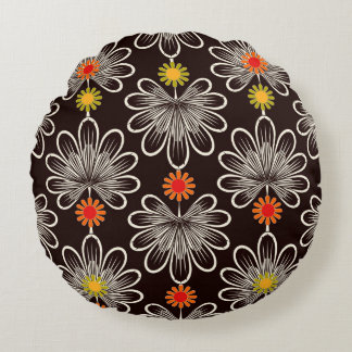 Nahtlose Mustergrafik floral stilvoll Rundes Kissen