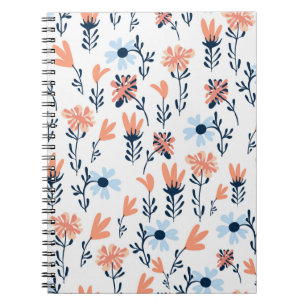 Nahtlose natürliche Blumenmuster, abstrakte Blume Notizblock