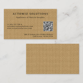 Nahtlose natürliche Jute-Juteleinwand-Stofftextur- Visitenkarte