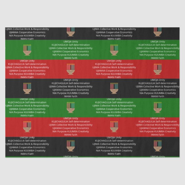 Nahtlose NGUZO SABA 7 Grundsätze KWANZAA Seidenpapier (Vorderseite)