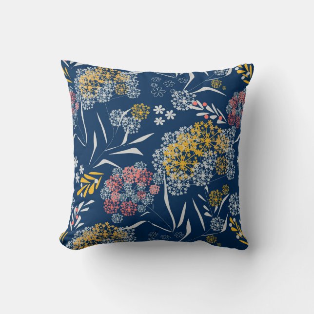 Nahtlose niedliche kleine Blume Blumenmuster Marin Kissen (Vorderseite)