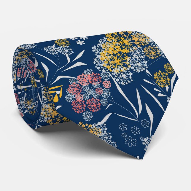 Nahtlose niedliche kleine Blume Blumenmuster Marin Krawatte (Gerollt)