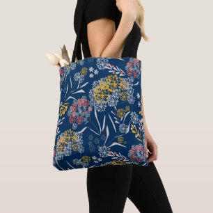 Nahtlose niedliche kleine Blume Blumenmuster Marin Tasche