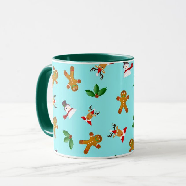Nahtlose Niedliche Weihnachtsmuster-Tasse Tasse (Vorderseite Links)