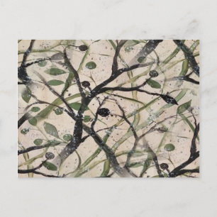 Nahtlose Olive Branch Abstrakt Art Muster Postkarte