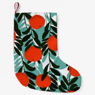 Nahtlose Orange Fruchtgarten Print Kleiner Weihnachtsstrumpf