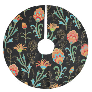 Nahtlose orientalische Flora Elegante Polyester Weihnachtsbaumdecke