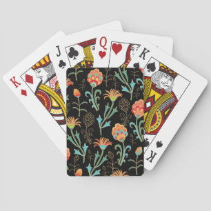 Nahtlose orientalische Flora Elegante Spielkarten