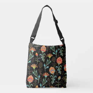 Nahtlose orientalische Flora Elegante Tragetaschen Mit Langen Trägern