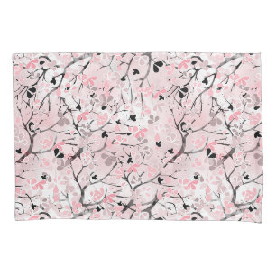 Nahtlose pastellfarbene Blume Rosa blütenrote Blät Kissenbezug