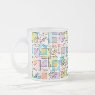 Nahtlose pastellfarbene geometrische Formen Quadra Mattglastasse