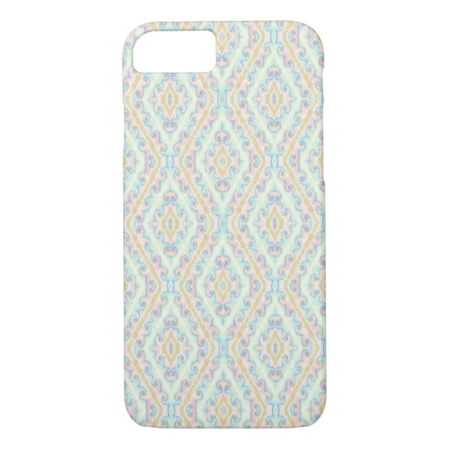 Nahtlose, pastellgrün-blaue Dekoration Case-Mate iPhone Hülle (Rückseite)