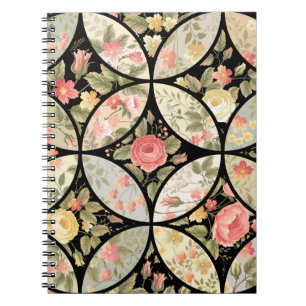 Nahtlose Patchwork-Blumenmuster Notizblock