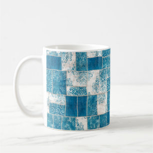 Nahtlose Patchwork-Collage-Mix-Quiltmuster-Druck Kaffeetasse
