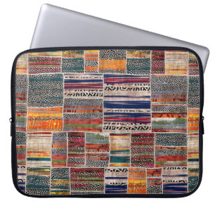 Nahtlose Patchwork-Collage-Mix-Quiltmuster-Druck Laptopschutzhülle