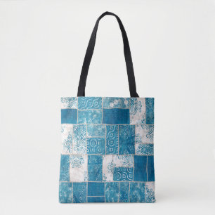 Nahtlose Patchwork-Collage-Mix-Quiltmuster-Druck Tasche