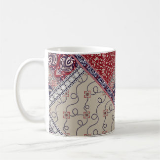 Nahtlose Patchwork-Muster auf Marineschiffen, Abst Kaffeetasse