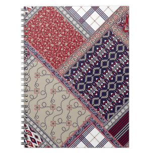 Nahtlose Patchwork-Muster auf Marineschiffen, Abst Notizblock