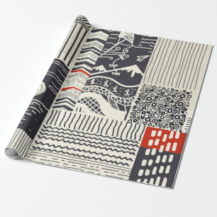 Nahtlose Patchwork-Muster aus abstrakten Doodles. Geschenkpapier