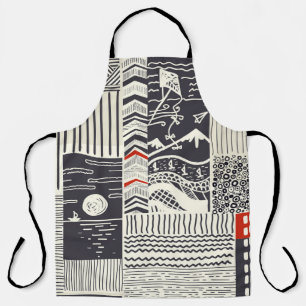 Nahtlose Patchwork-Muster aus abstrakten Doodles. Schürze