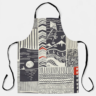 Nahtlose Patchwork-Muster aus abstrakten Doodles.  Schürze