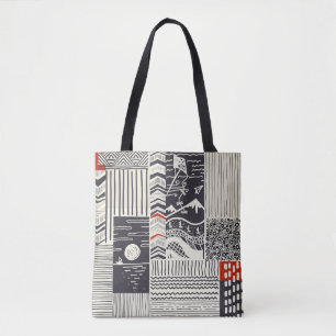 Nahtlose Patchwork-Muster aus abstrakten Doodles. Tasche