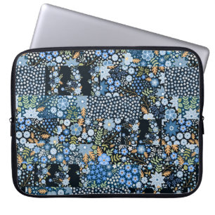 Nahtlose Patchwork-Muster aus verschiedenen Stoffe Laptopschutzhülle