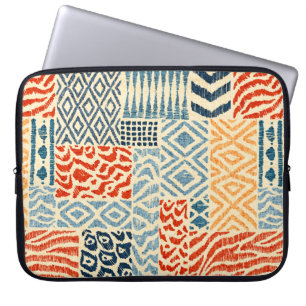 Nahtlose Patchwork-Muster. Eine Sammlung von Hand- Laptopschutzhülle