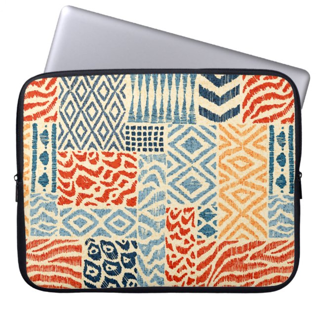 Nahtlose Patchwork-Muster. Eine Sammlung von Hand- Laptopschutzhülle (Vorderseite)