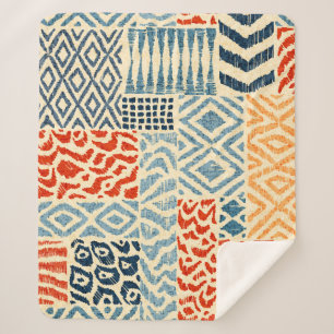 Nahtlose Patchwork-Muster. Eine Sammlung von Hand- Sherpadecke