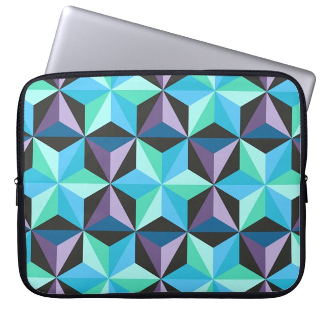 Nahtlose Patchwork-Muster mit Sternen. Abstrakt Laptopschutzhülle (Vorderseite)