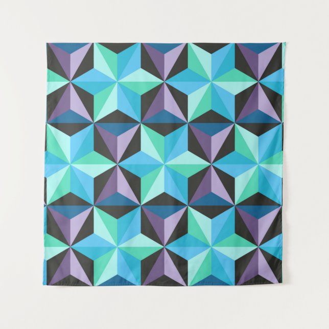 Nahtlose Patchwork-Muster mit Sternen. Abstrakt Wandteppich (Vorderseite)