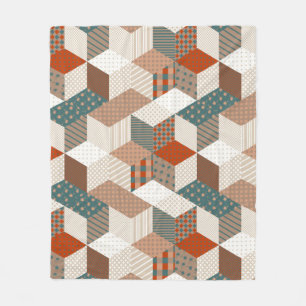 Nahtlose Patchwork-Muster mit Sternen. Vintag Fleecedecke