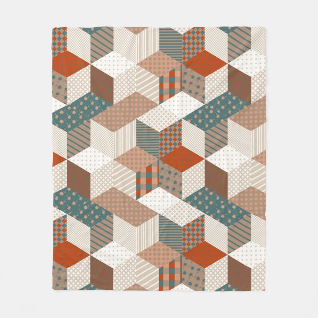 Nahtlose Patchwork-Muster mit Sternen. Vintag Fleecedecke (Vorderseite)