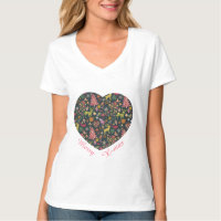 Nahtlose Patchwork Weihnachtsmuster-T - Shirt