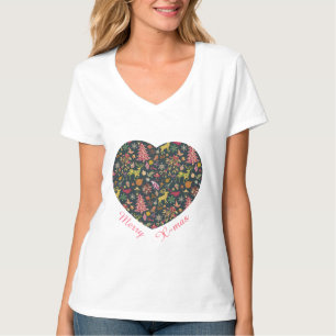 Nahtlose Patchwork-Weihnachtsmuster-T - Shirts