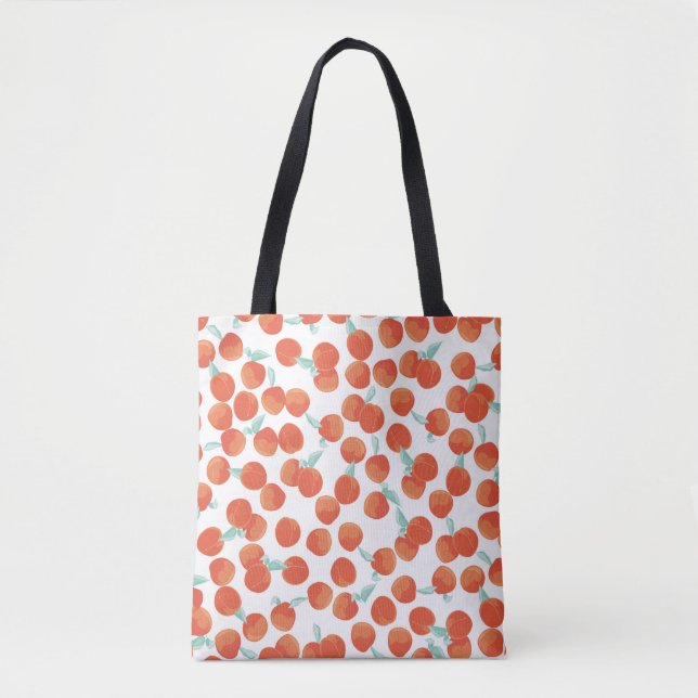Nahtlose Pfirsichfrüchte, Sommermuster. Tasche (Vorderseite)