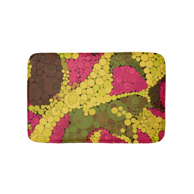 Nahtlose Pointillismus handgemalte Kreise rund um  Badematte (Vorderseite)