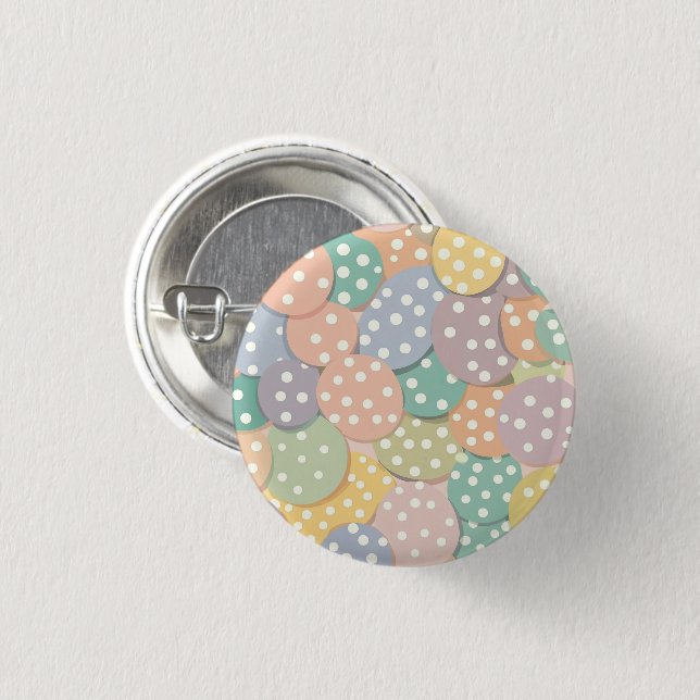 Nahtlose Polka Dot Muster in Pastellfarben Button (Vorne & Hinten)