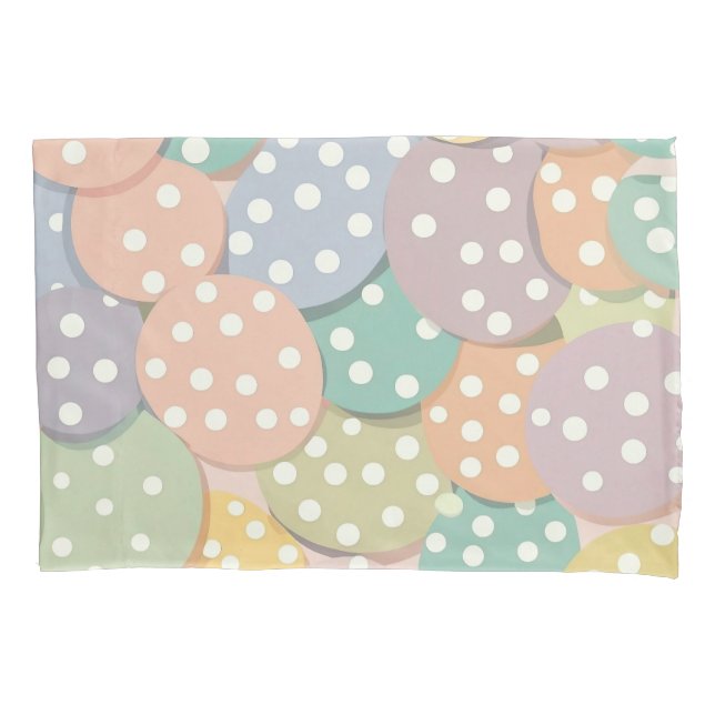 Nahtlose Polka Dot Muster in Pastellfarben Kissenbezug (Vorderseite)