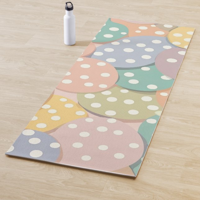 Nahtlose Polka Dot Muster in Pastellfarben Yogamatte (Beispiel)