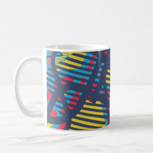 Nahtlose Pop Art Muster. Abstrakte Farbtextur w Kaffeetasse