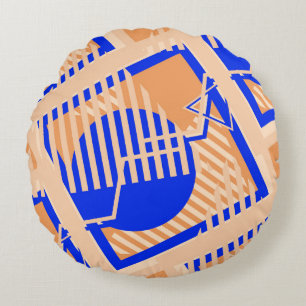 Nahtlose Pop Art Muster. Abstrakte Farbtextur w Rundes Kissen
