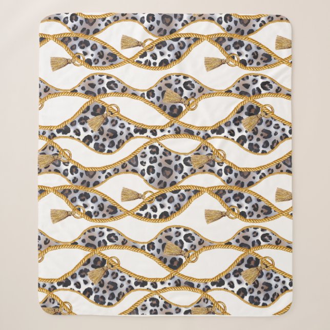 Nahtlose Print in Weiß und Gold Geometric. Sherpadecke (Vorderseite)