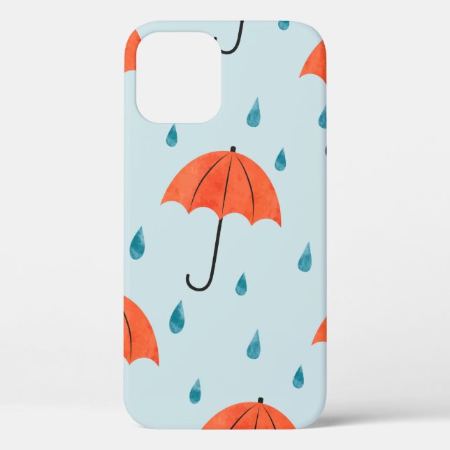 Nahtlose Regenschirme und Regenfälle fallen Muster Case-Mate iPhone Hülle (Rückseite)