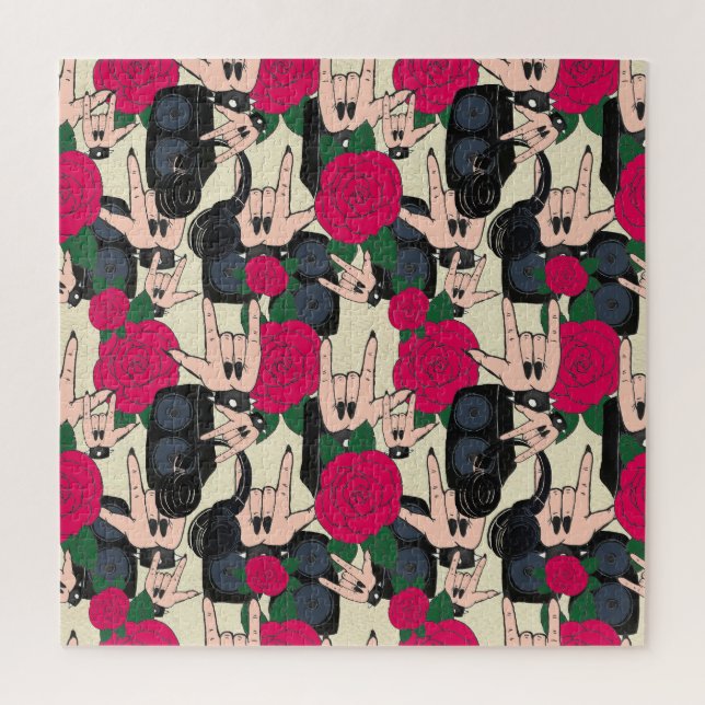 Nahtlose Rockmusik, abstraktes Muster. (Vertikal)