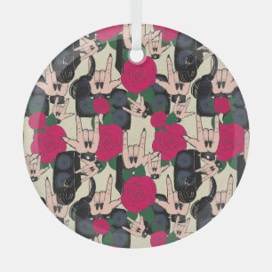 Nahtlose Rockmusik, abstraktes Muster. Ornament Aus Glas